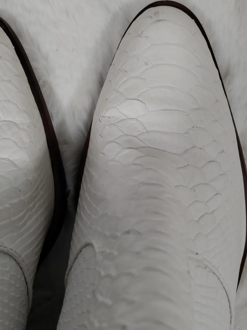 Gianni Bini White Snake-Embossed Leather Ankle Booties-9.5M